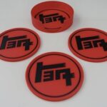 TEQ Logo (Toyota) Drink Coasters - Red