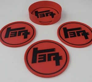 TEQ Logo (Toyota) Drink Coasters - Red